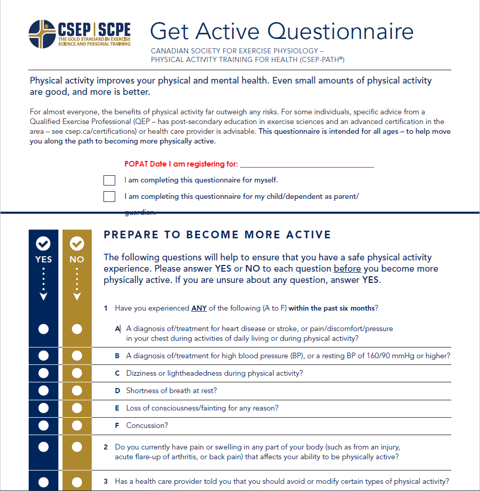 POPAT Get Active Questionnaire